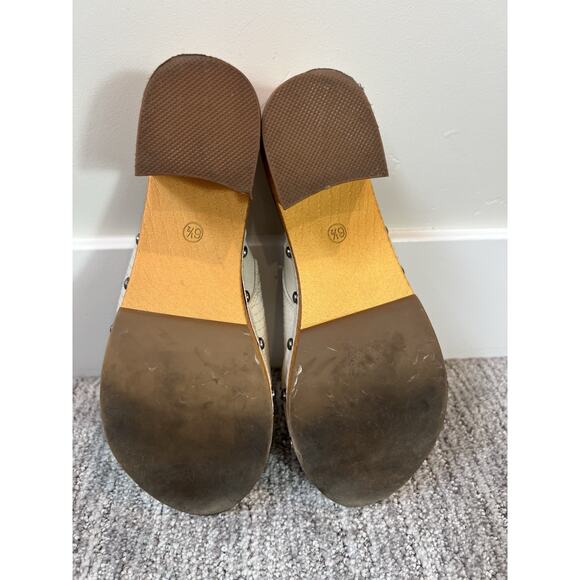 Mia Snakeskin Embossed Sandal In Ivory, Slip On, Size 6.5 - Picture 8 of 8